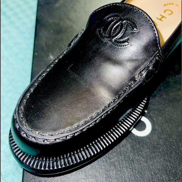 Black vintage Channel flats size 35 - Picture 4 of 5